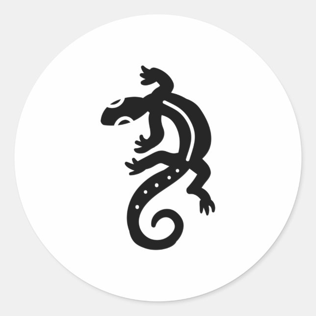 Tribal Lizard Runder Aufkleber (Vorderseite)