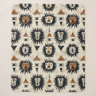 Tribal-Löwen-Safari-Muster Sherpadecke