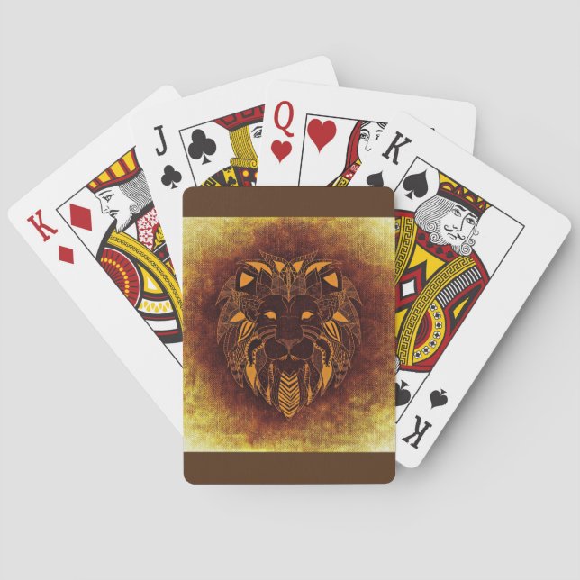 Tribal-Löwen-Spielkarten Spielkarten (Rückseite)