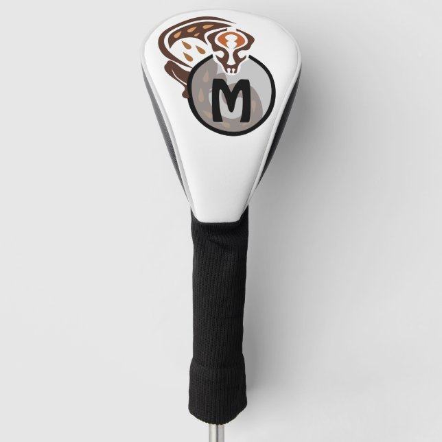 Tribal Malaysian Cat Gecko Monogram Golf Headcover (Vorderseite)