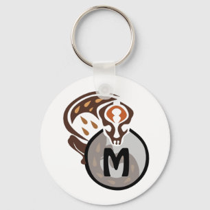 Tribal Malaysian Cat Gecko Monogram Schlüsselanhänger