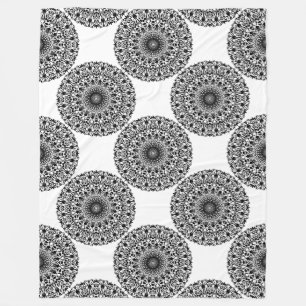 Tribal Mandala Black Fleecedecke