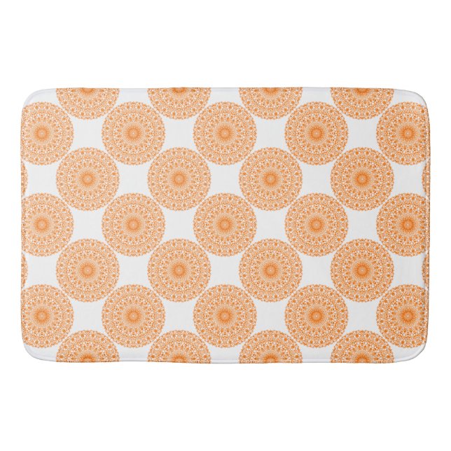 Tribal Mandala Orange Badematte (Vorderseite)