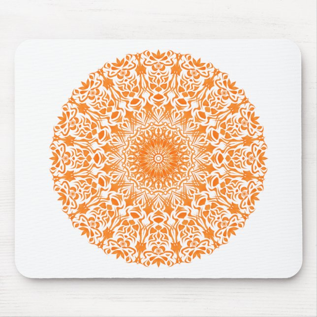 Tribal Mandala Orange Mousepad (Vorne)