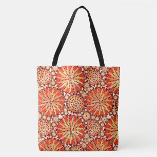 Tribal Mandala Print, Rost Orange und Braun Tasche