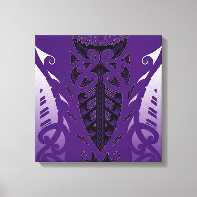 Tribal Maori Tattoo Design Moderne Kunst Leinwanddruck (Vorderseite)