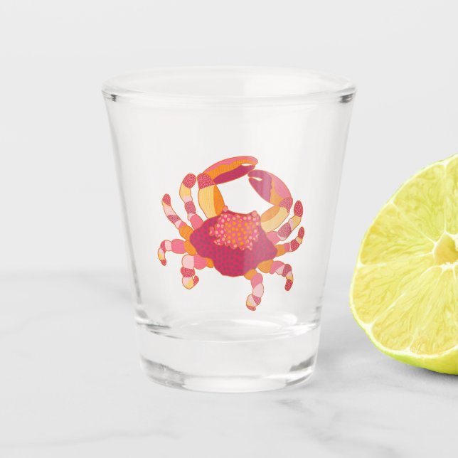 Tribal Marking Crab Shot Glass Schnapsglas (Vorderseite)