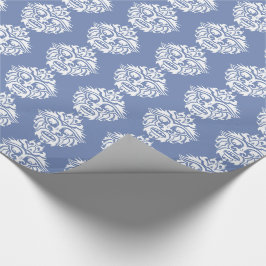 Tribal Mask - Blaugraues glänzendes Papier, 30" Geschenkpapier