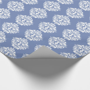 Tribal Mask - Blaugraues glänzendes Papier, 30" Geschenkpapier
