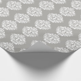 Tribal Mask - Graues glänzendes Schleifpapier, 30" Geschenkpapier