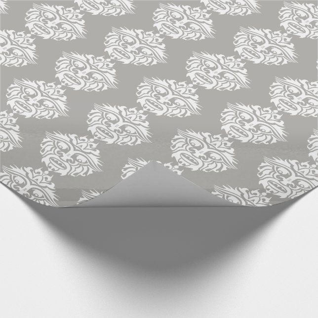 Tribal Mask - Graues glänzendes Schleifpapier, 30" Geschenkpapier (Ecke)