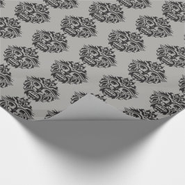 Tribal Mask - Graues glänzendes Schleifpapier, 30" Geschenkpapier