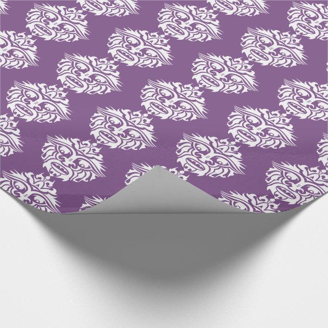 Tribal Mask - Lila glänzendes Papier, 30" x Geschenkpapier (Ecke)