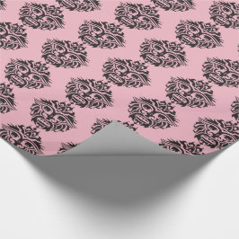 Tribal Mask - rosa glänzendes Papier, 30" x 6' Geschenkpapier