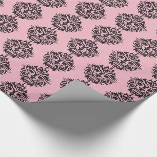 Tribal Mask - rosa glänzendes Papier, 30" x 6' Geschenkpapier