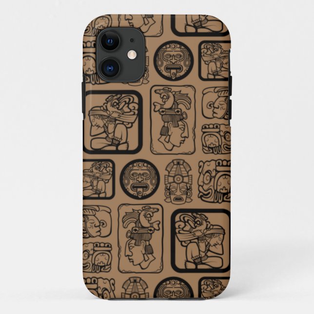 Tribal MAYA altertümliches Maskenmuster 1 Case-Mate iPhone Hülle (Rückseite)