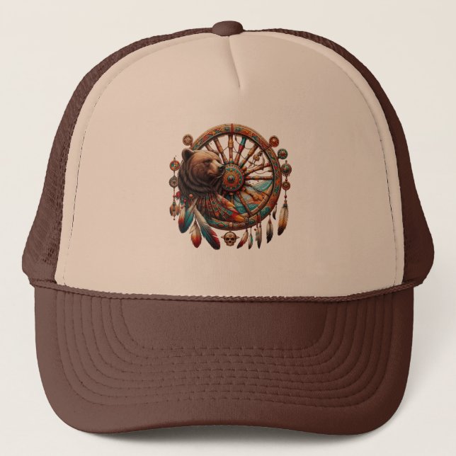 Tribal Medicine Wheel T - Shirt Truckerkappe (Vorderseite)