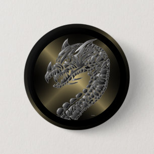 Tribal Metallic Dragon Button