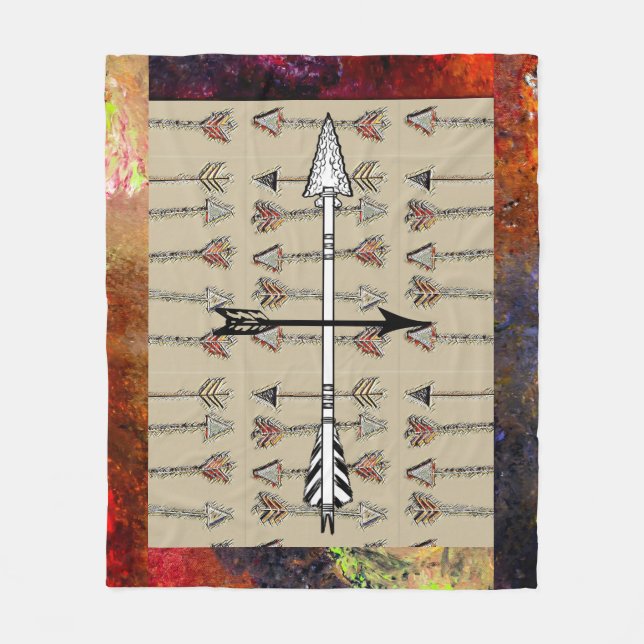Tribal Modern Arrows Fleece Throw Blanket (Vorderseite)