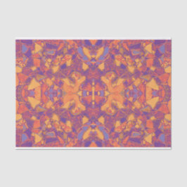 Tribal Mosaik Lila Orange Yellow Bohemisch Seidenpapier