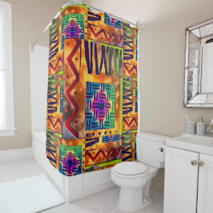 Tribal Mud Cloud Print Duschvorhang