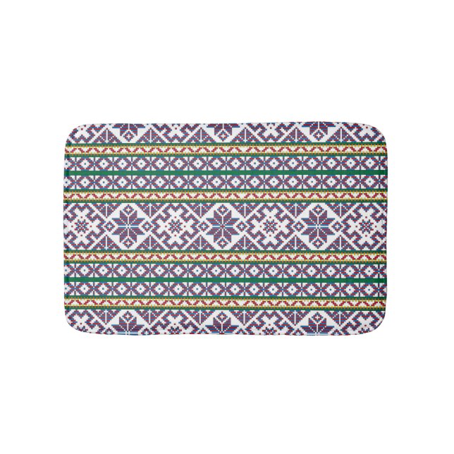Tribal Multicfarbenes altes Symbol Folkloredesign Badematte (Vorderseite)