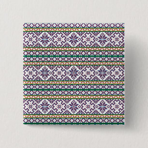 Tribal Multicfarbenes altes Symbol Folkloredesign Button