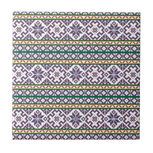 Tribal Multicfarbenes altes Symbol Folkloredesign Fliese