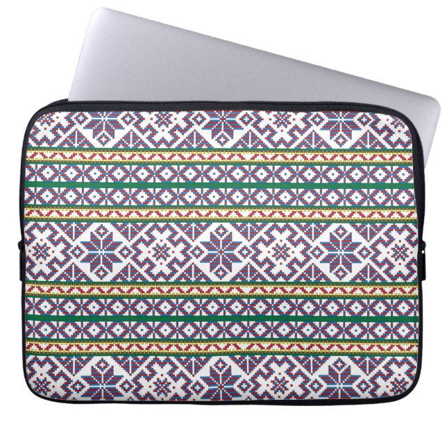 Tribal Multicfarbenes altes Symbol Folkloredesign Laptopschutzhülle (Vorderseite)