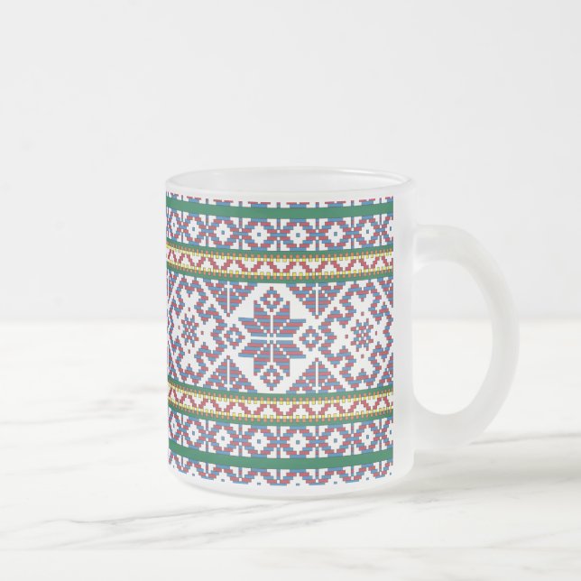 Tribal Multicfarbenes altes Symbol Folkloredesign Mattglastasse (Rechts)