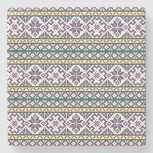 Tribal Multicfarbenes altes Symbol Folkloredesign Steinuntersetzer