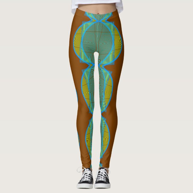 Tribal Muster II Handmade Yoga Pants Leggings (Vorderseite)