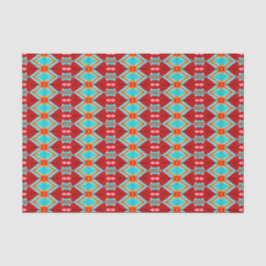 Tribal Muster Rot Aquamarin Rosa Art Decoupage Seidenpapier
