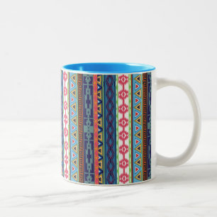 Tribal-Muster-Tasse Zweifarbige Tasse