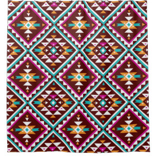 Tribal nahtlos buntes geometrisches Muster Duschvorhang