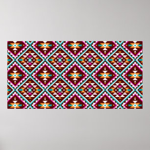 Tribal nahtlos buntes geometrisches Muster Poster
