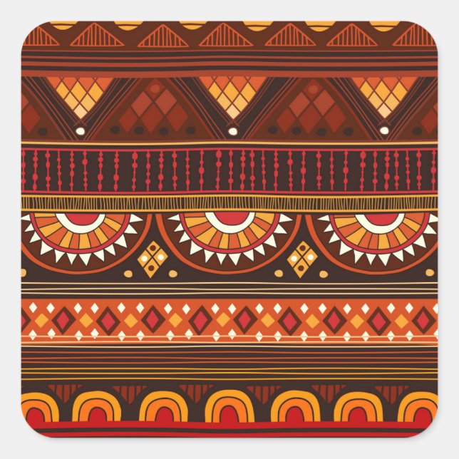 Tribal nahtlos Design für verschiedene Zwecke. Quadratischer Aufkleber (Vorderseite)