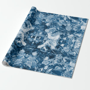 Tribal Native Art White Dunkel Classic Blue Design Geschenkpapier