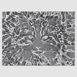 Tribal Native Mosaik Tabby Schwarz-Weiß-Kunst Seidenpapier