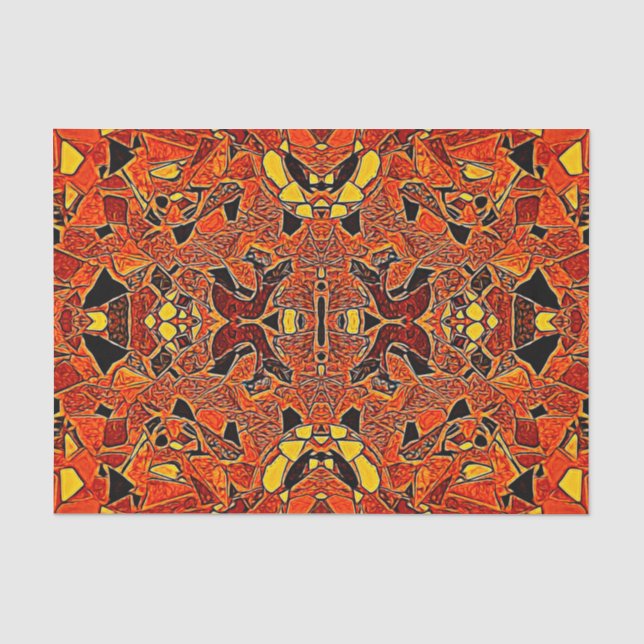 Tribal Native Orange Yellow Boho Western Muster Seidenpapier (Vorderseite)
