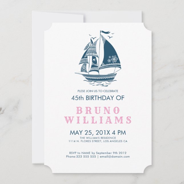 Tribal Nautical Boat Wheel Anniversaire Invitation (Devant)