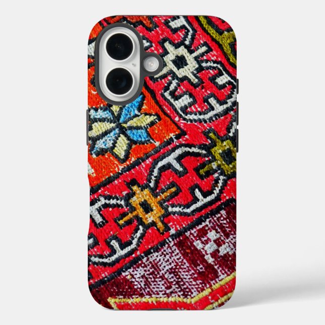 Tribal Patchwork Red  Kilim Pattern Phone Case (Rückseite)