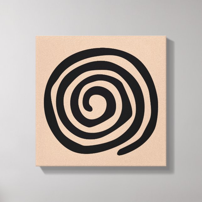 Tribal Petroglyph Spirale antike primitive Kunst Leinwanddruck (Vorderseite)