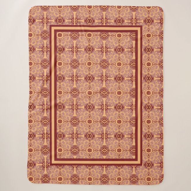 Tribal-Pfirsich und Mauve-Decke Sherpadecke (Vorderseite)