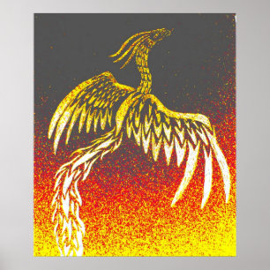 Tribal Phoenix Poster