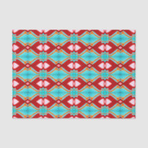 Tribal Pink Aquamarin Red Bright Art Muster Decoup