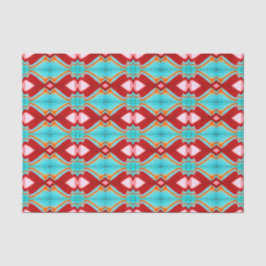 Tribal Pink Aquamarin Red Bright Art Muster Decoup Seidenpapier