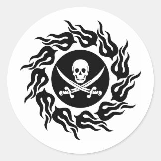 Tribal Pirate Runder Aufkleber