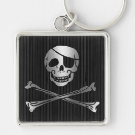 Tribal Pirate Silver & Black Schlüsselanhänger