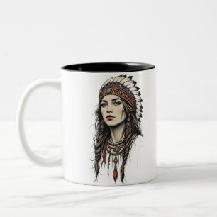 Tribal Queen Wild Soul Zweifarben-Kaffeetasse Zweifarbige Tasse